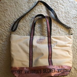 Victoria’s Secret Large Canvas and Pink Tote